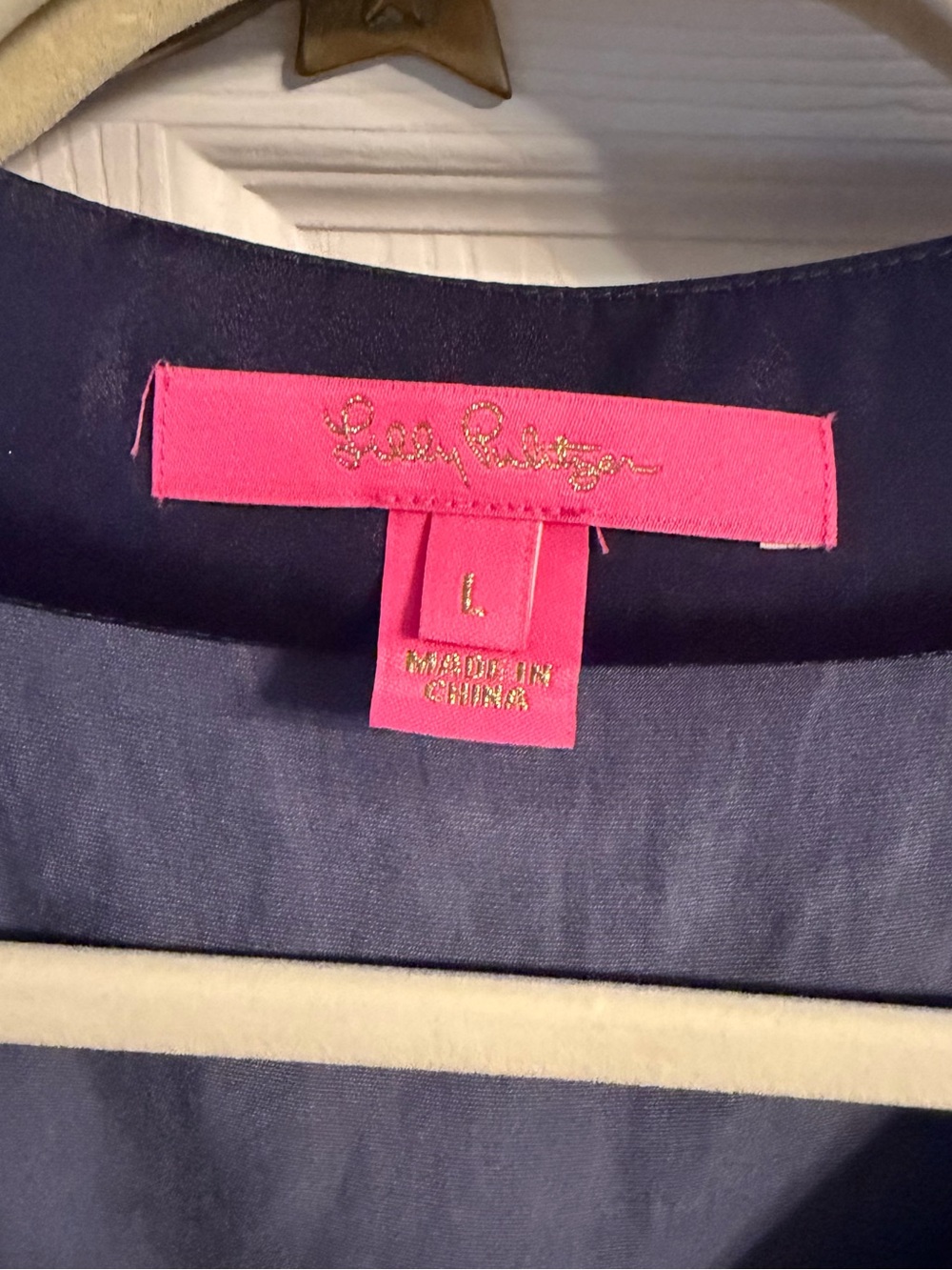 Lilly Pulitzer Navy Blue Puff Sleeve Blouse - Picture 8 of 9